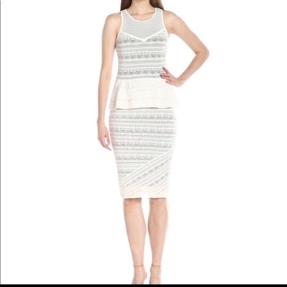 Rachel Roy Peplum Crochet Midi Dress